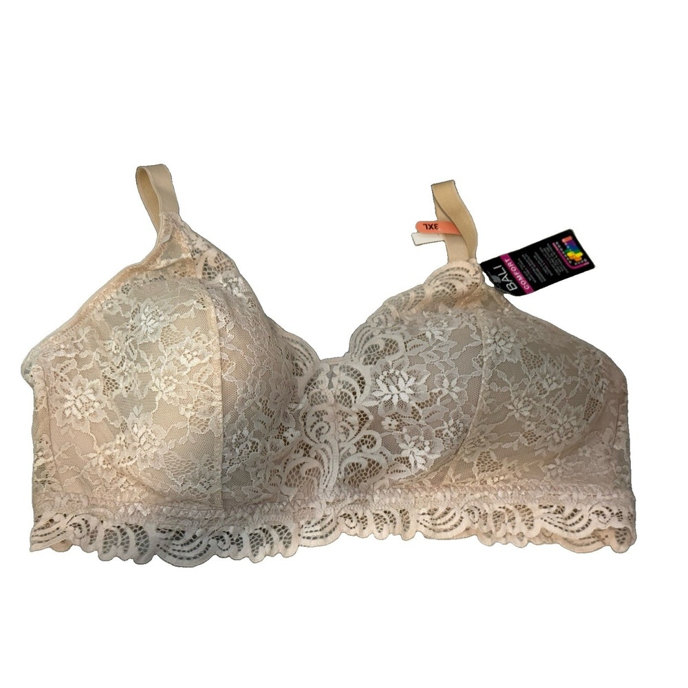 Bali Lace Desire Wireless Bra DF6591 Latte Lift Bralette Size 3XL